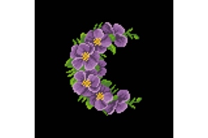 Дизайн (схема для вишивання) "Wreath of purple flowers (Вінок фіолетових квітів)" EP019